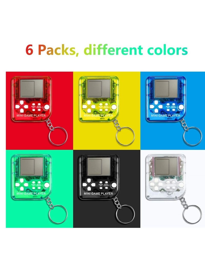 Excefore 6 Pieces Brick Game Console Keychain Mini Brick Game Toy Keychain Classical Portable Game Console With Hanging Chain Birthday Party Favor  - Image 3