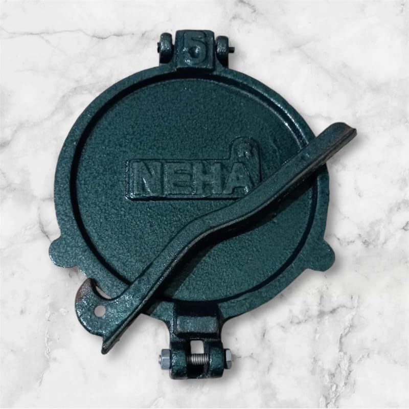 Neha NEHA Roti Maker PressHeavy Duty Cast Iron with SS Plates Heavy Duty Perfect Cast Iron Manual Khakhra Papad Pathiri Dough PressPuri MakerEmpanadas Kitchen Utensil Machine  - Image 5