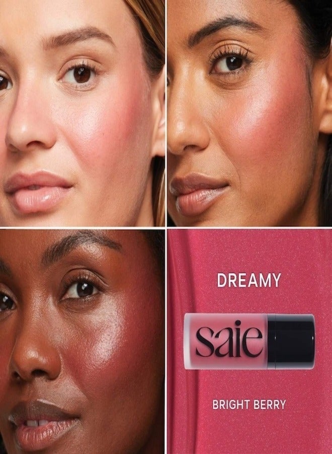 SAIE  Dew  Blush - Lightweight Blendable Liquid Blush, Dreamy - bright berry 11g for a Natural Glow - Image 2