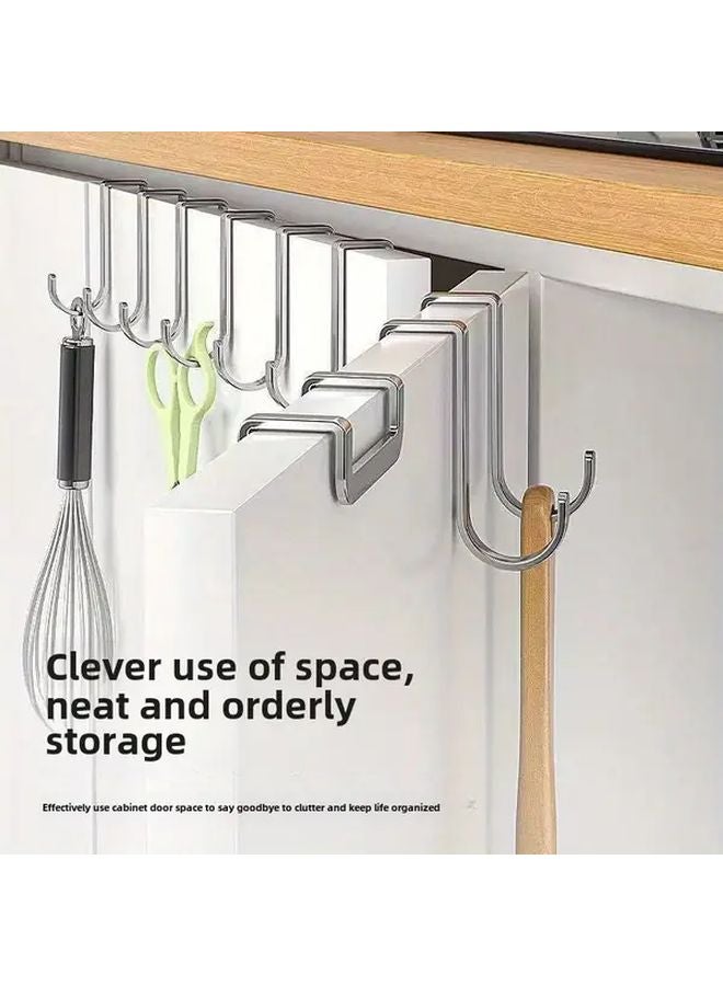 Stainless Steel Over The Door Hooks 10 Pack No Drill Rust Resistant Wall Mounted Hanging Rack - Image 2