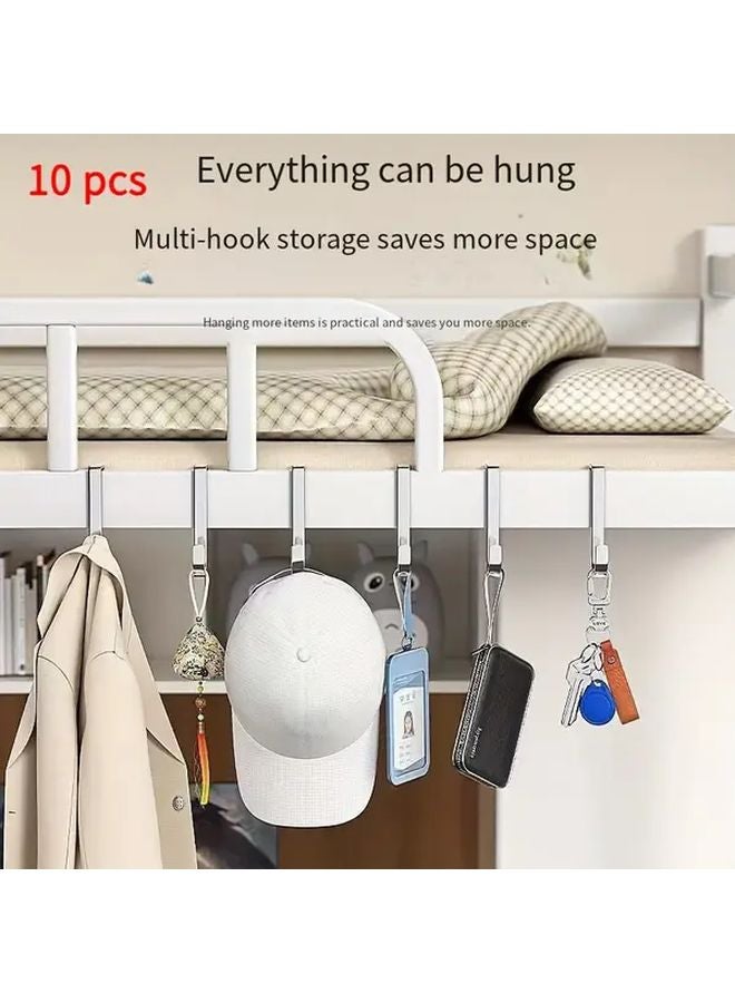 Stainless Steel Over The Door Hooks 10 Pack No Drill Rust Resistant Wall Mounted Hanging Rack - Image 1