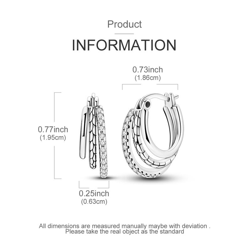 Parmuz 925 Sterling Silver Huggie Hoop Earrings Star Moon Butterfly Posts Thick Chunky Hoops for Women Small Tiny cuff Cubic Zirconia Snake Heart Earring - Image 5