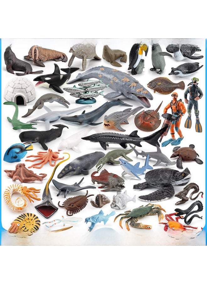 Generic - Simulation Whale Shark Tiger Shark Marine Biological Model Deep Sea Prehistoric Ancient Deng's Fish Trilobite Animal Model-Color:T15398 Broad Swallow Eel 23g - Image 1