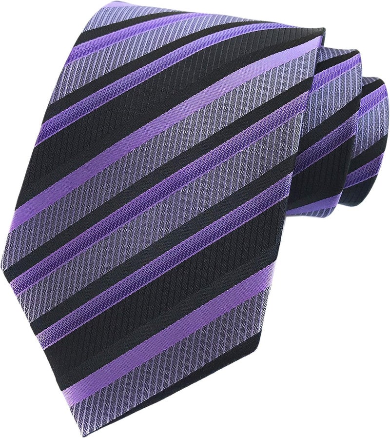 Secdtie Men's Classic Stripe Jacquard Woven Silk Tie Formal Party Suit Necktie - Image 3