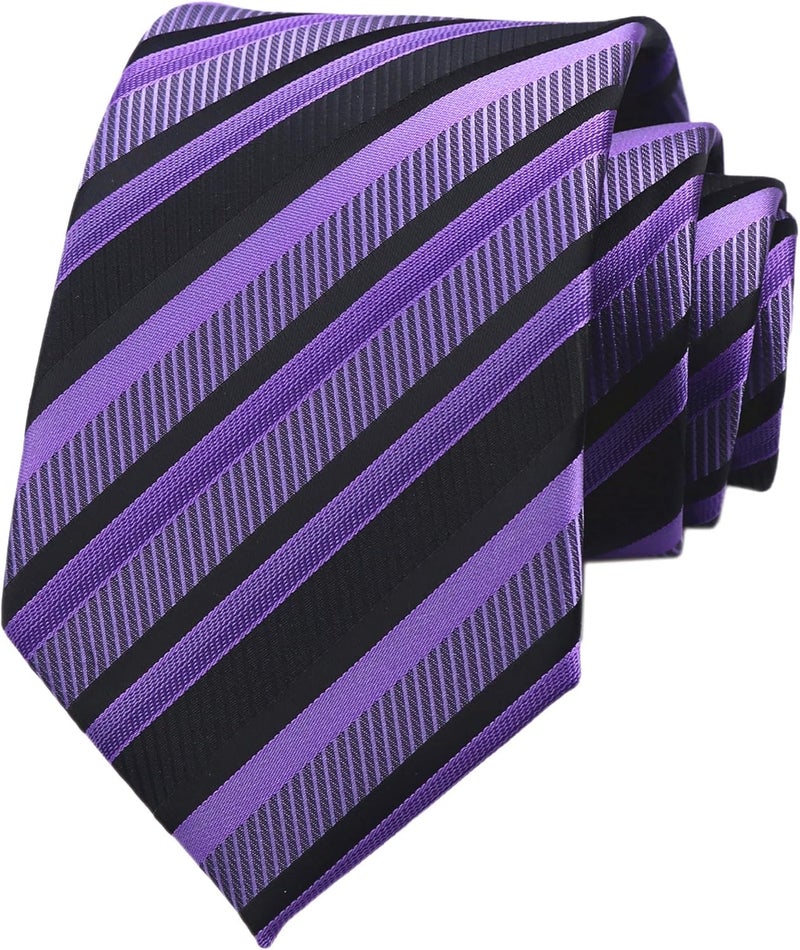 Secdtie Men's Classic Stripe Jacquard Woven Silk Tie Formal Party Suit Necktie - Image 1