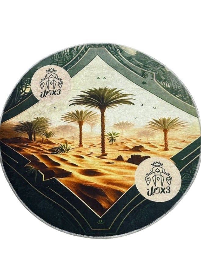 3x double Baloot Rug, Green Beige- 90x90 cm - Image 1