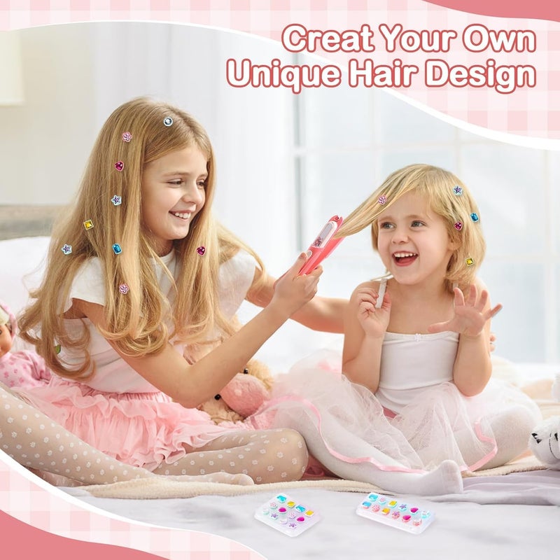 Soofam Hair Gem Stamper Kit with Reusable Shining Diamonds for Girls - Image 2