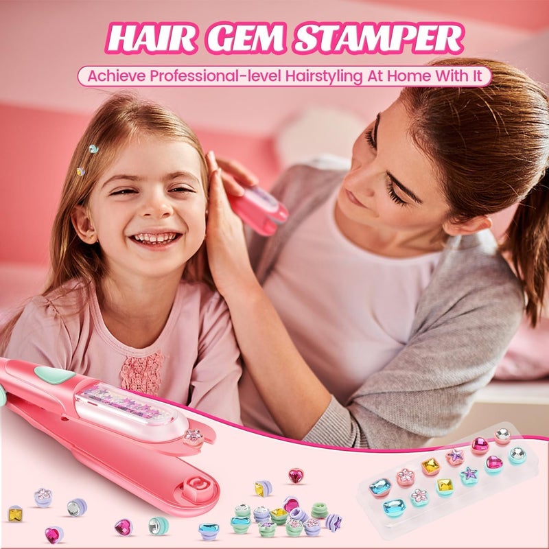 Soofam Hair Gem Stamper Kit with Reusable Shining Diamonds for Girls - Image 5