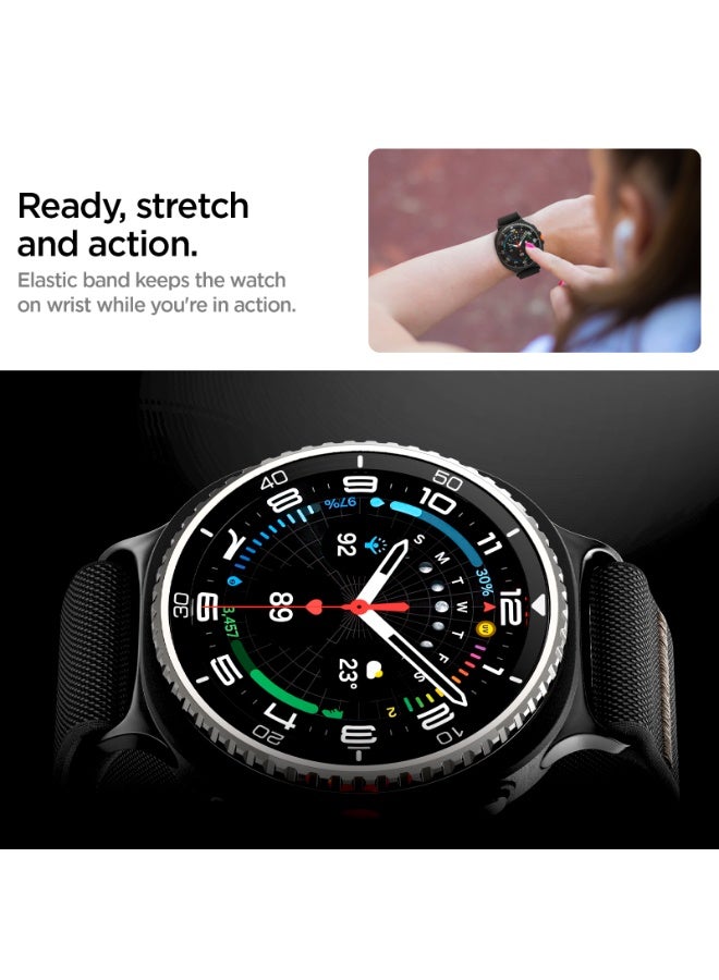 Spigen Lite Fit for Galaxy Watch 8 series Compatible with Samsung Galaxy Watch 8 Classic 46mm, Galaxy Watch8 44/40mm (2025) Nylon Solo Loop Band Strap - Black - Image 4