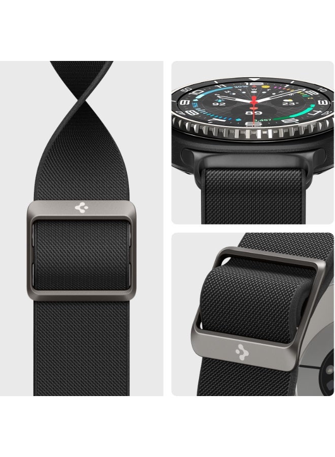 Spigen Lite Fit for Galaxy Watch 8 series Compatible with Samsung Galaxy Watch 8 Classic 46mm, Galaxy Watch8 44/40mm (2025) Nylon Solo Loop Band Strap - Black - Image 3