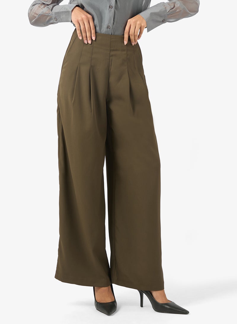 BCBG Pleat Detail Wide Leg Pants - Image 1