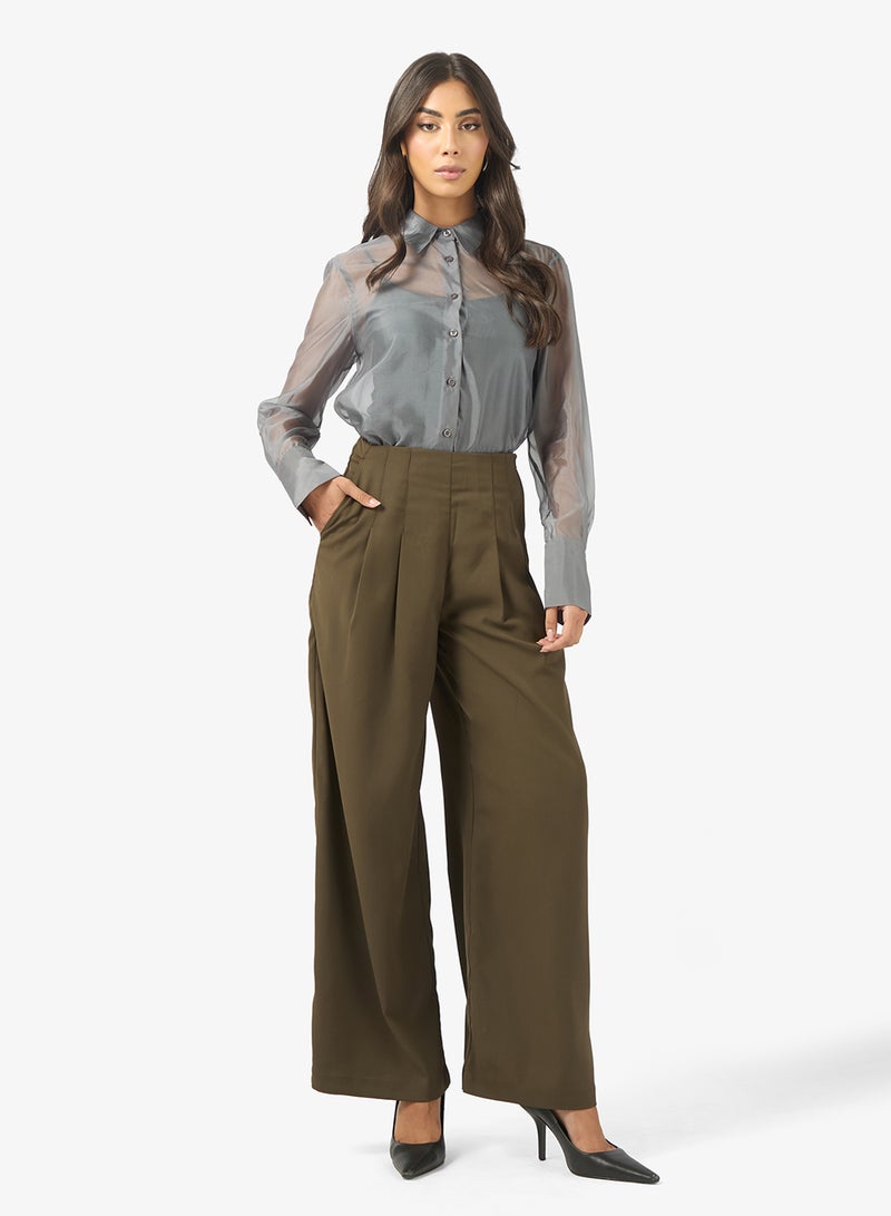 BCBG Pleat Detail Wide Leg Pants - Image 2