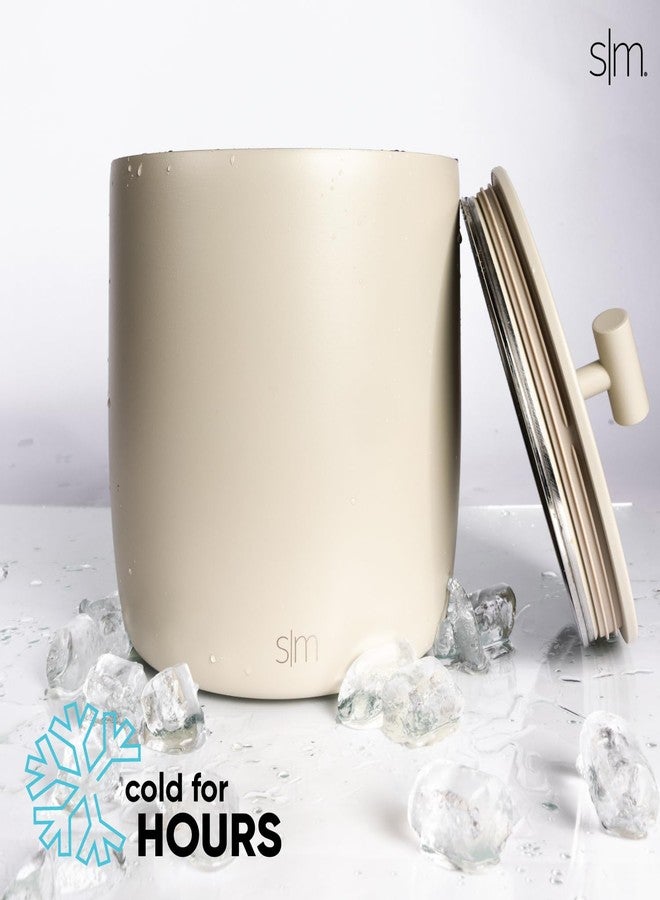 Simple Modern Vacuum Insulated Ice Bucket with Lid and Scoop | For Cocktail, Champagne, Wine, Beer, & Hosting | Stainless Steel 100oz Capacity for Large Parties | Rocks Collection | Winter White - Image 4