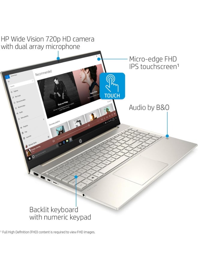 HP (Upgraded Version) Pavilion Laptop With 15.6-Inch Display, Intel Core i5-1135G7 Processor/8GB RAM/512GB SSD/Intel Iris Graphics/Windows 10 Home  Lunar English Lunar Gold - Image 5