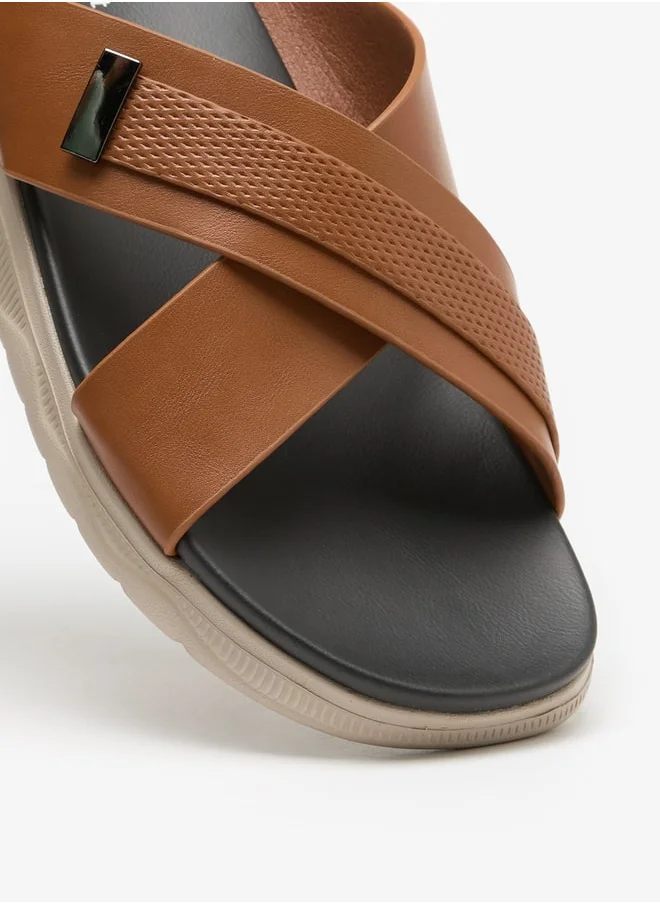 Le Confort Men Cross Strap Slip-On Sandals