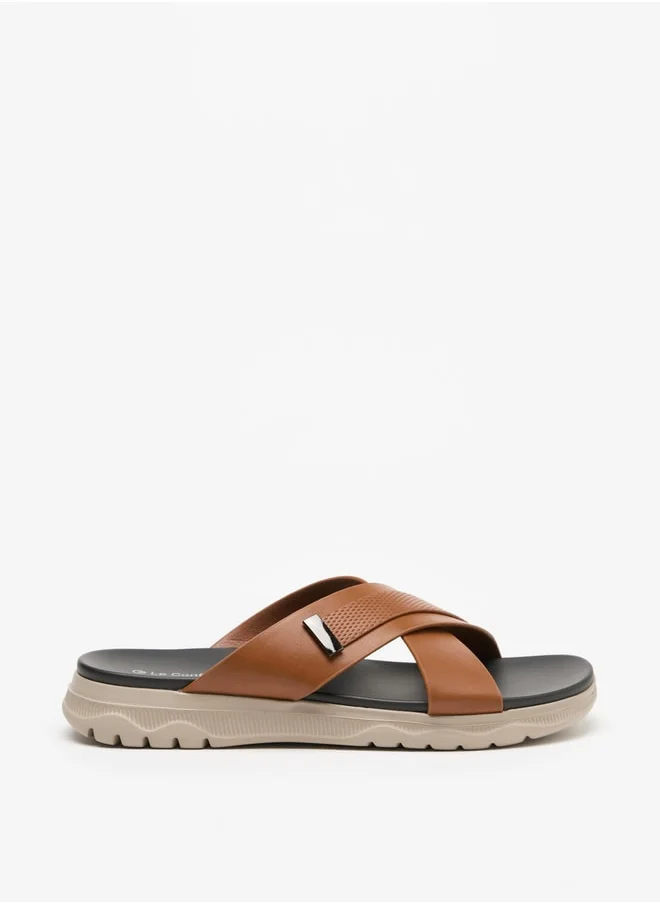 Le Confort Men Cross Strap Slip-On Sandals