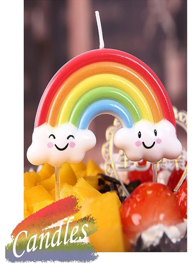 Festiko® Rainbow Shaped Birthday Candle with Holders, Happy Birthday Candle, Candles for Cake Decoration - Image 4