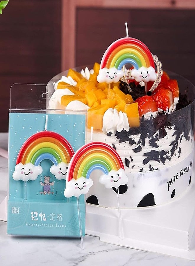Festiko® Rainbow Shaped Birthday Candle with Holders, Happy Birthday Candle, Candles for Cake Decoration - Image 3