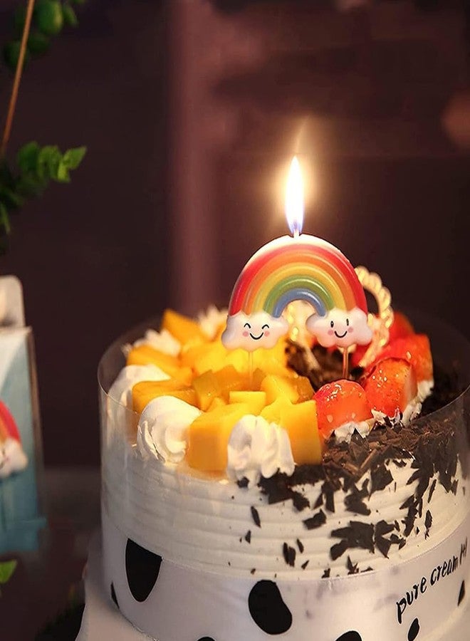 Festiko® Rainbow Shaped Birthday Candle with Holders, Happy Birthday Candle, Candles for Cake Decoration - Image 2