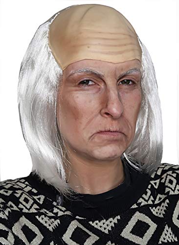 ALLAURA - Old Man Costume Albert BaldWig - White Balding Cap Wigs Franklin Albert - OldBald Riff Raff Wig Old Man Wig - Image 4