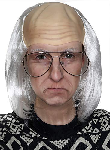 ALLAURA - Old Man Costume Albert BaldWig - White Balding Cap Wigs Franklin Albert - OldBald Riff Raff Wig Old Man Wig - Image 1