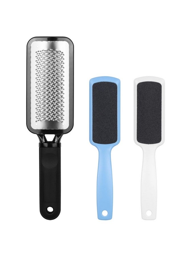 بي تي واي ام اس مجموعة مبردات القدم الضخمة المكونة من 3 قطع، مقشر للقدم ومبرد كعب مزدوج الجوانب، أدوات باديكير لإزالة الجلد الميت، مكشطة قدم من الفولاذ المقاوم للصدأ، مبشرة قدم لإزالة الجلد الميت - Image 1