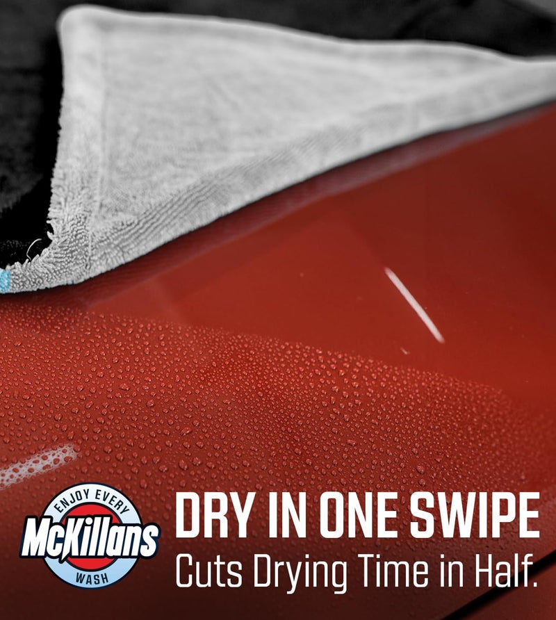 McKillansÂ® Extra Large Dual-Color Car Drying Towel XL - Edgeless & Ultra Soft & Absorbent - 36" x 28" - 1200 GSM Twisted Loop Microfiber Towel for Cars - Drying Towel Car Detailing - Car Wash Towels - Image 3