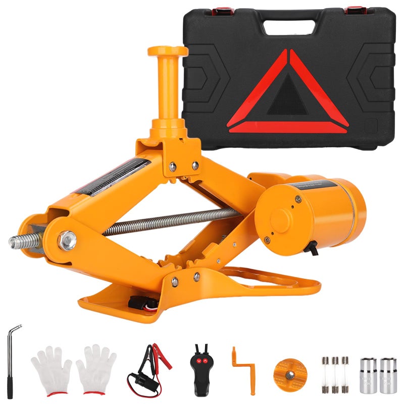 ROGTZ Electric Scissor Car Jack Kit 3Ton 12V Portable Auto Car Lift with 177 Range for SUVSedan Floor Jack for Tire Change Roadside Emergency
