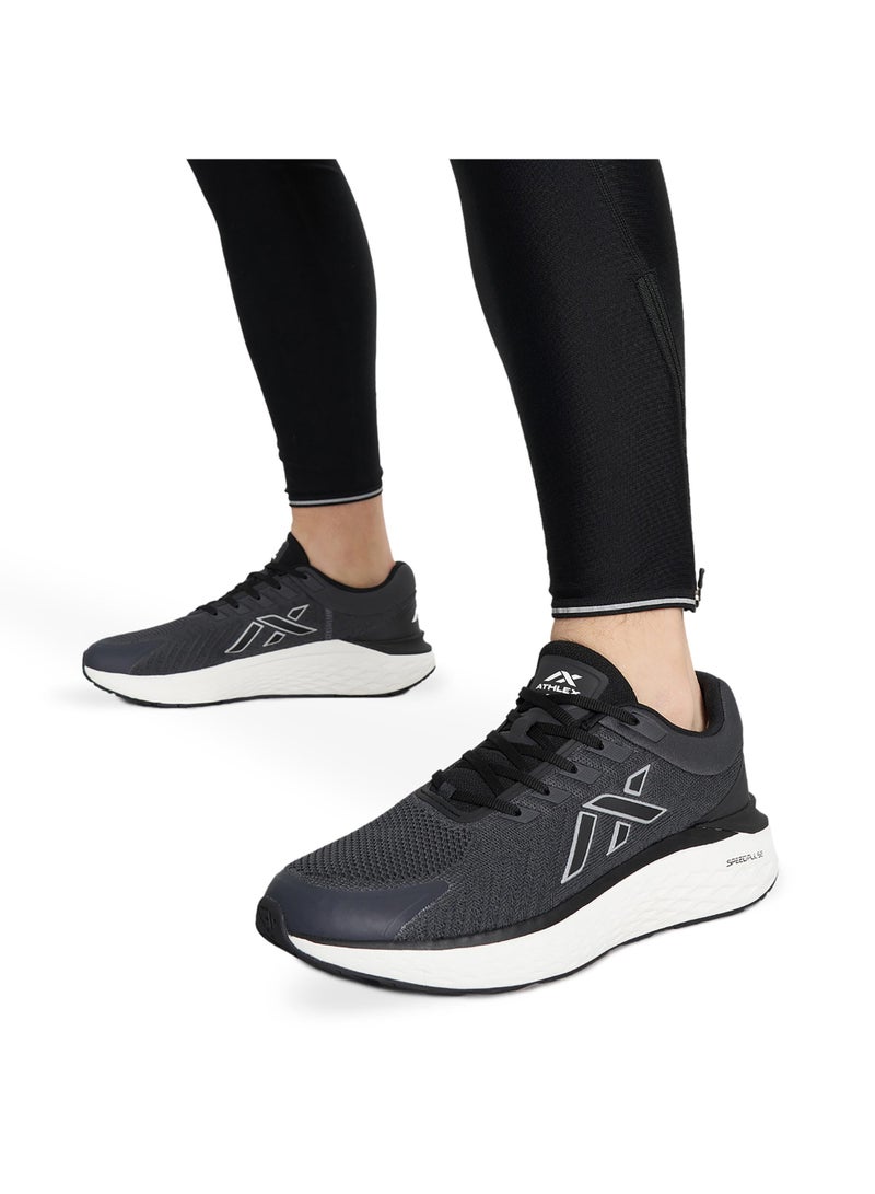 Athlex Men's Running Shoes PURE M Dark Grey Lightweight, Breathable Mesh, High-Performance Cushioning, Ideal for Neutral Pronation, Comfortable Running Footwear - Image 2