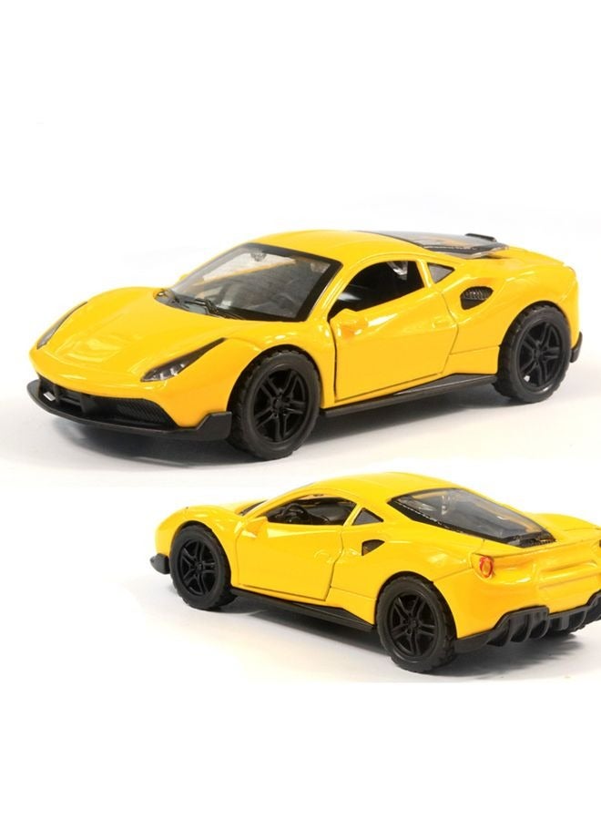 1:36 Alloy Sports Car Model , Pull-Back Toy Car , Model Car for Kids Boy Girl Gift , Collectible Display ,Yellow - Image 2