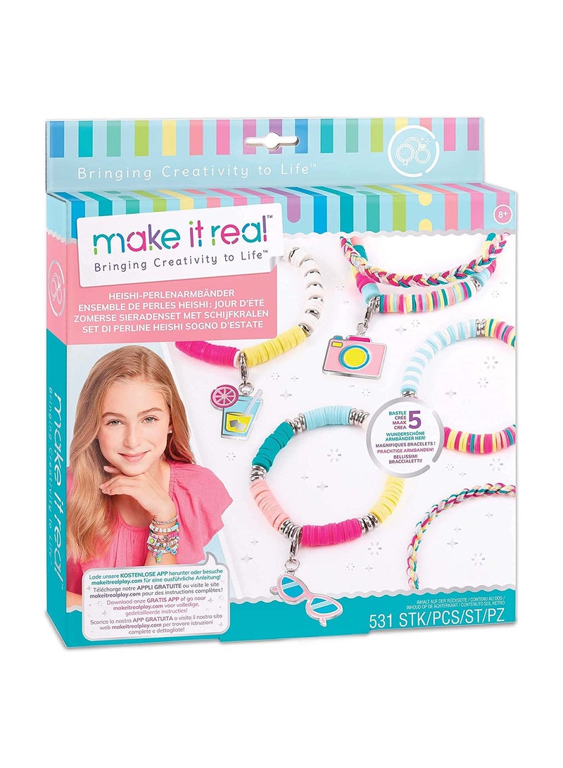 Make It Real Summer Vibes Heishi Bead Jewellery Set Bracelets - Image 1