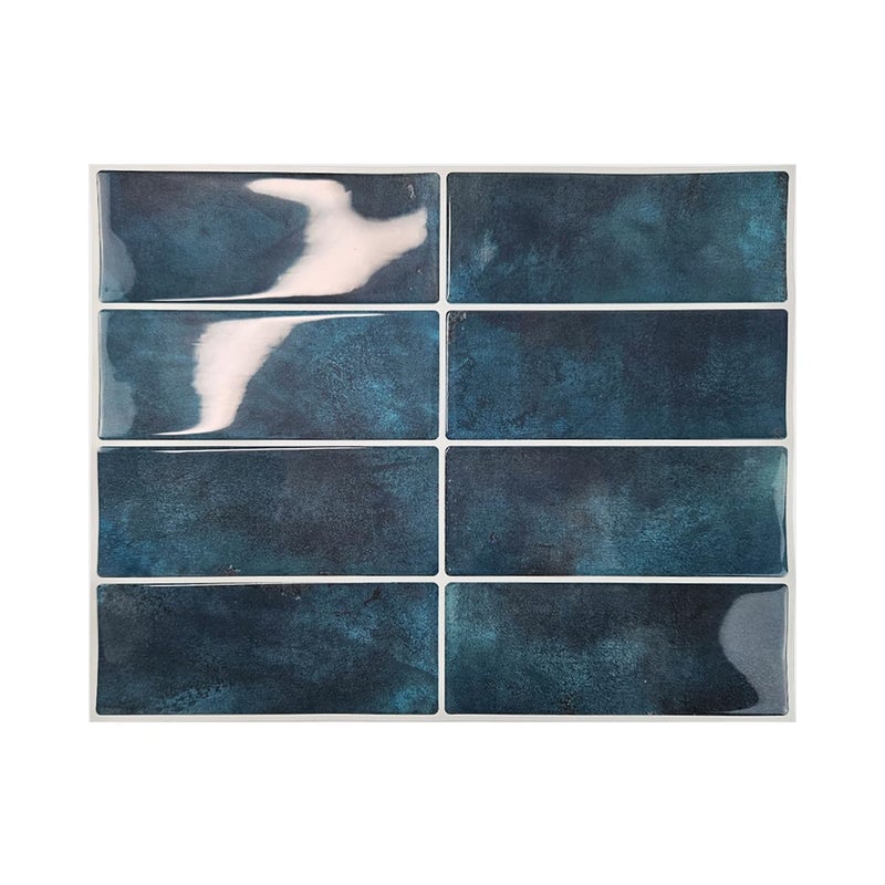 DAGOU Peel and Stick Backsplash 3D Wall TilesSelfAdhesiveOil ProofWaterproof Removable Wall Panels for Kitchen BathroomModern Design Easy Install 107ft12x9 inch14 Pack Blue - Image 2