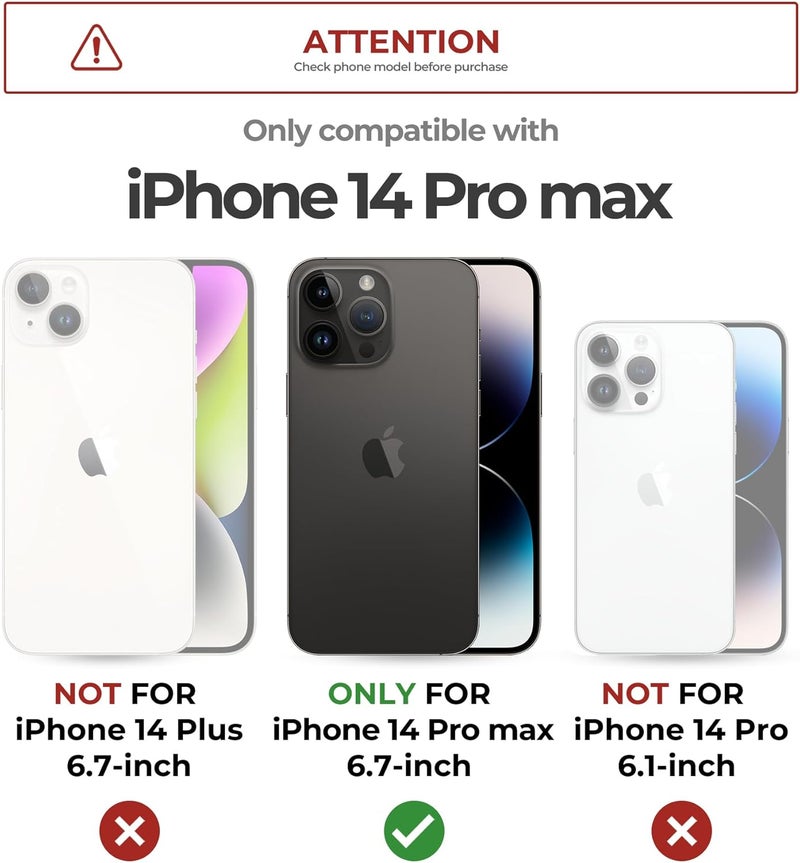 ديكسنور حافظة Dexnor لجهاز iPhone 14 Pro Max مع غطاء كاميرا منزلق وحامل قابل للتعديل وواقي شاشة مدمج، حافظة مغناطيسية متينة مضادة للصدمات مع غطاء مغناطيسي ثقيل، أرجواني شبح يمنع تلف النقل - Image 2