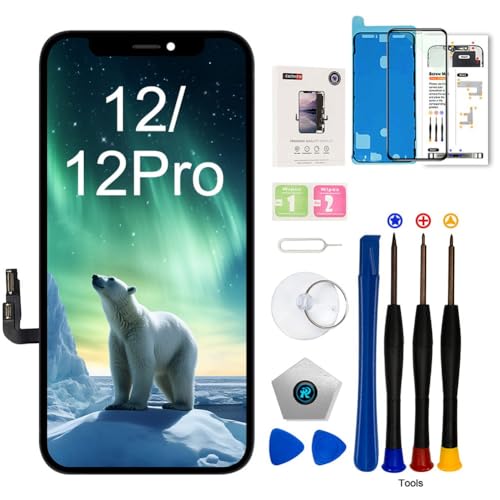 EFAITHFIX for iPhone 12/12 PRO Screen Replacement 6.1 Inch 3D Touch LCD Screen Display Full HD Digitizer Frame Assembly for 12/12 Pro with Repair Tools Screen Protector Waterproof Adhesive Sticker - Image 1