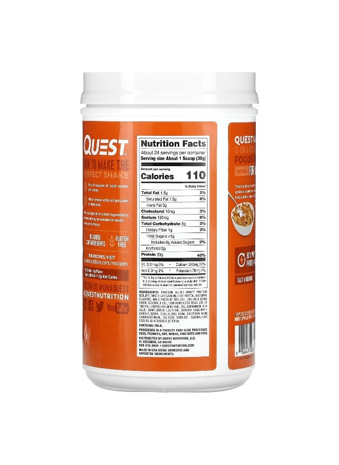 QUEST NUTRITION Quest Nutrition, Protein Powder, Cinnamon Crunch, 1.6 lb (726 g)  - Image 2