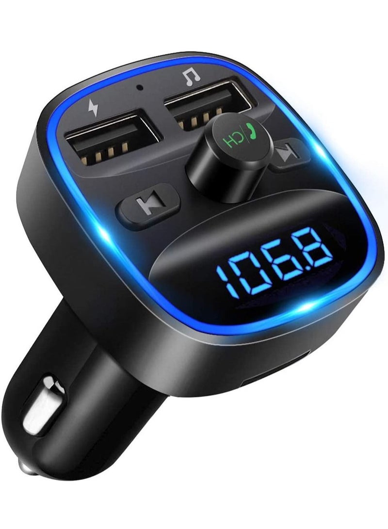 Generic Bluetooth FM Transmitter Wireless Radio Adapter Car Kit with Dual USB Charging Car Charger MP3 Player Support TF Card & USB Disk  - Image 1