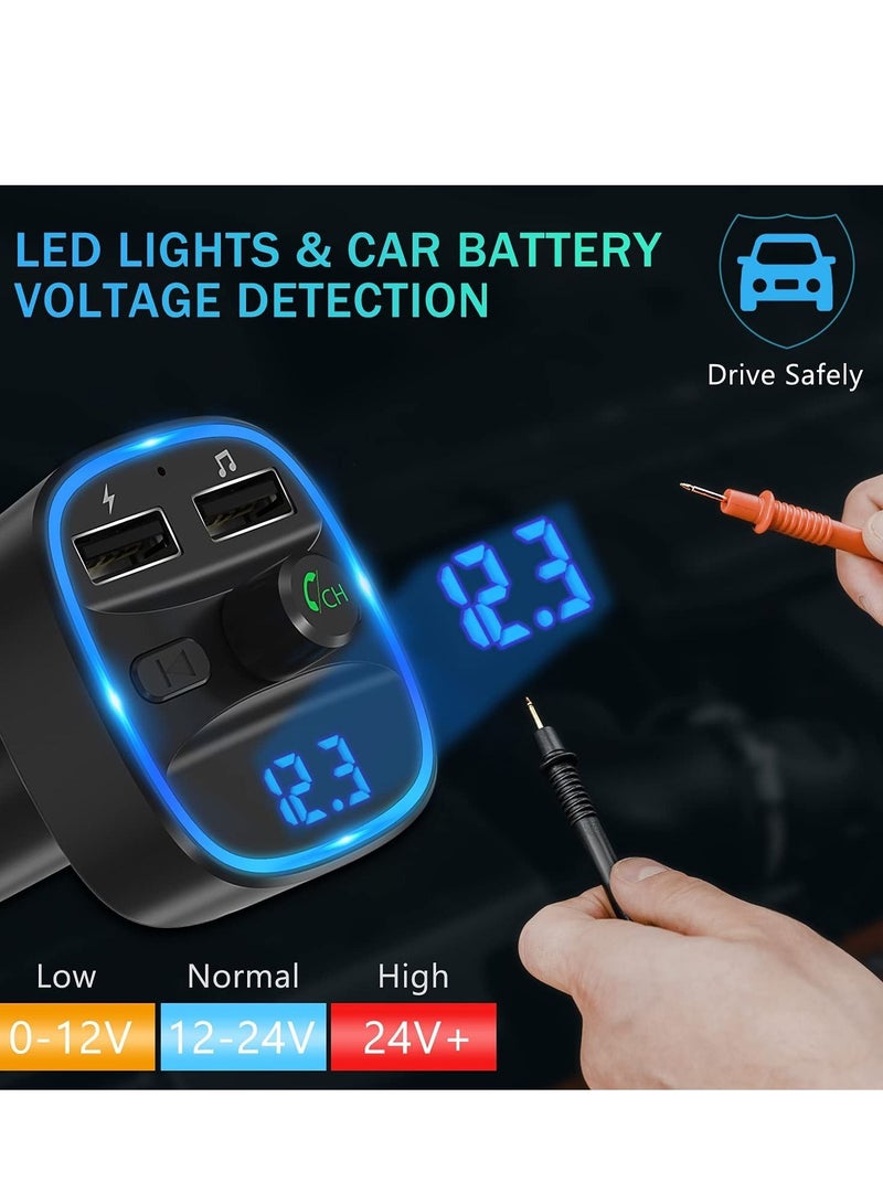 Generic Bluetooth FM Transmitter Wireless Radio Adapter Car Kit with Dual USB Charging Car Charger MP3 Player Support TF Card & USB Disk  - Image 3