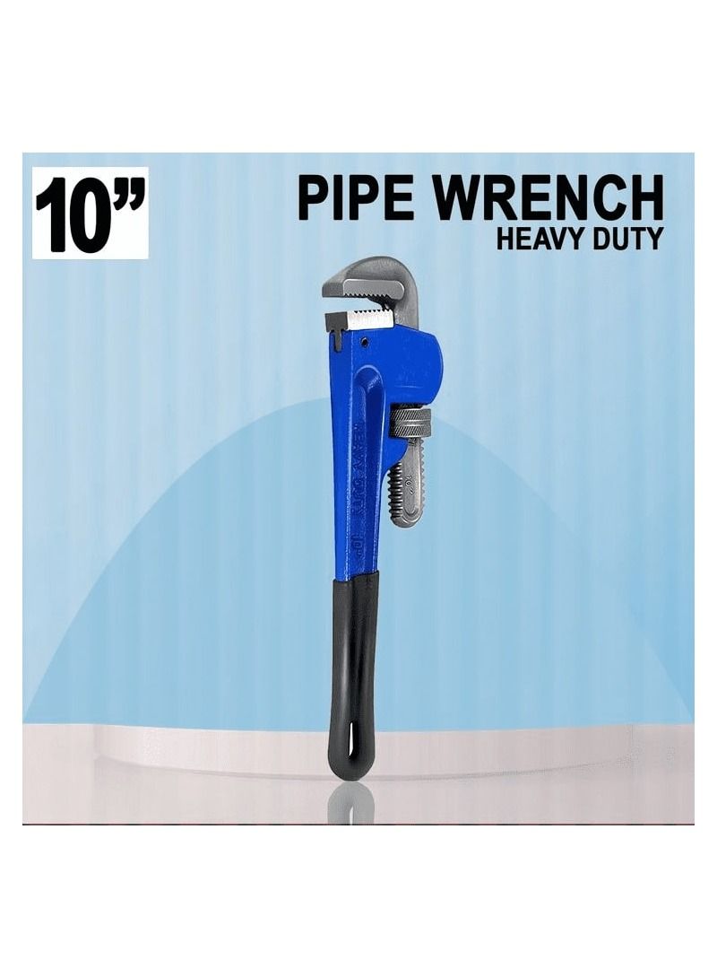 Pipe wrench heavy duty 10 forged steel head strong iron handle pipe wrench 1 Pcs - Image 1