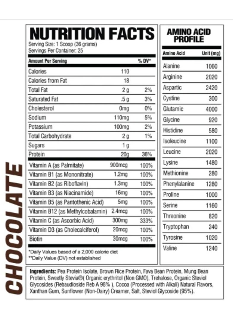 Raw Nutrition RAW Vegan Protein - Chocolate, 25 Servings  - Image 2