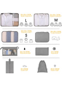 Magic Park 8Pcs Packing Cubes for Suitcases Packing Organizer Travel Packing Cubes Set Clothes Shoes Storage for Travel Accessories  - Image 3