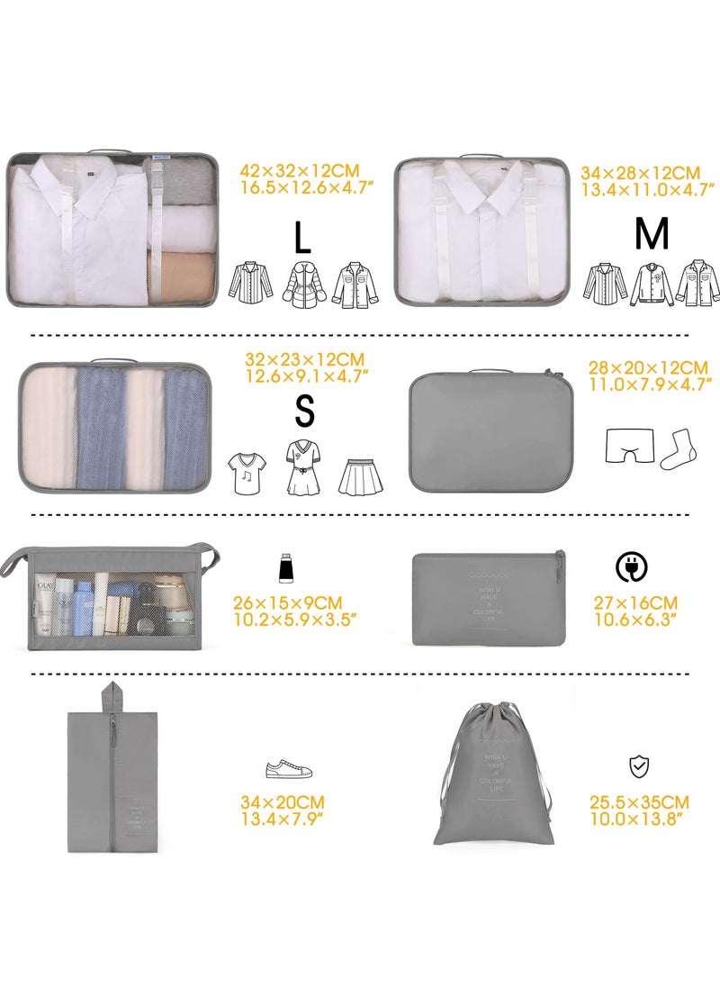 Magic Park 8Pcs Packing Cubes for Suitcases Packing Organizer Travel Packing Cubes Set Clothes Shoes Storage for Travel Accessories  - Image 3