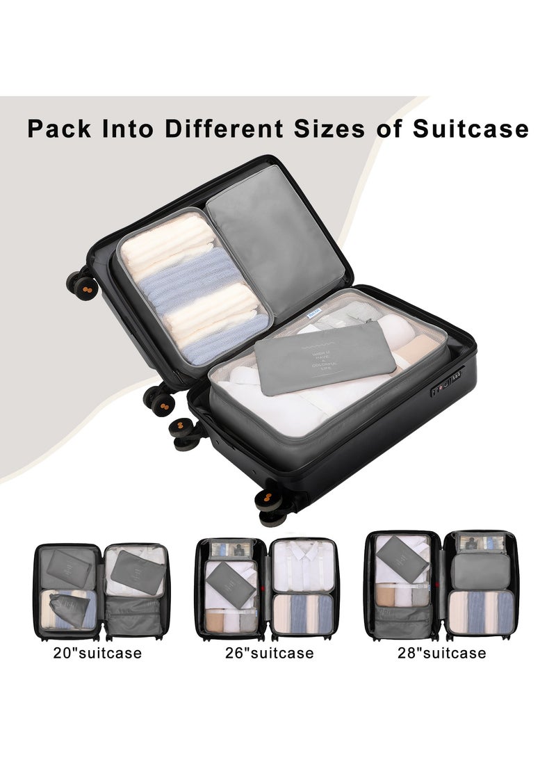 Travel Organizer，8Pcs Grey Packing Cubes for Suitcases Packing Organizer Travel Packing Cubes Set Clothes Shoes Storage for Travel Accessories - pzsku/ZB3945D48549E726A7C21Z/45/_/1729842929/c8e71df2-cbbe-44d9-8fb8-9f8e6edffb54