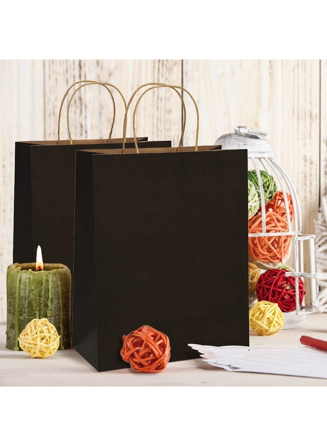 BagDream Kraft Paper Bags 5x3x8& 8x4.25x10& 10x5x13 25 Pcs Each Gift Bags with Handles, Craft Bags, Merchandise Bags, 100% Recycled Paper Sacks Black - Image 4