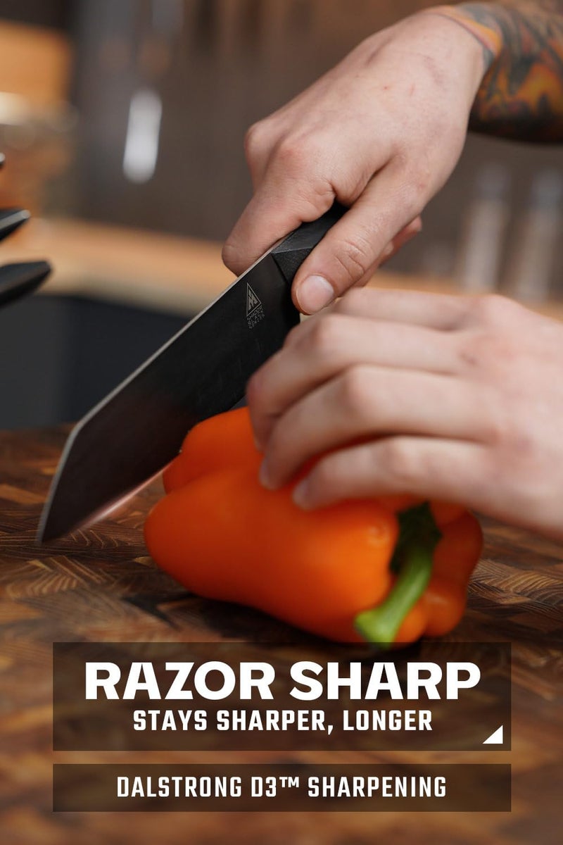 Dalstrong Santoku Knife - 7 inch - Shadow Black Series - Razor Sharp Kitchen Knife - Black Titanium Nitride Coated - High Carbon - 7CR17MOV-X Vacuum Treated Steel - Sheath - Vegetable - NSF Certified - Image 2