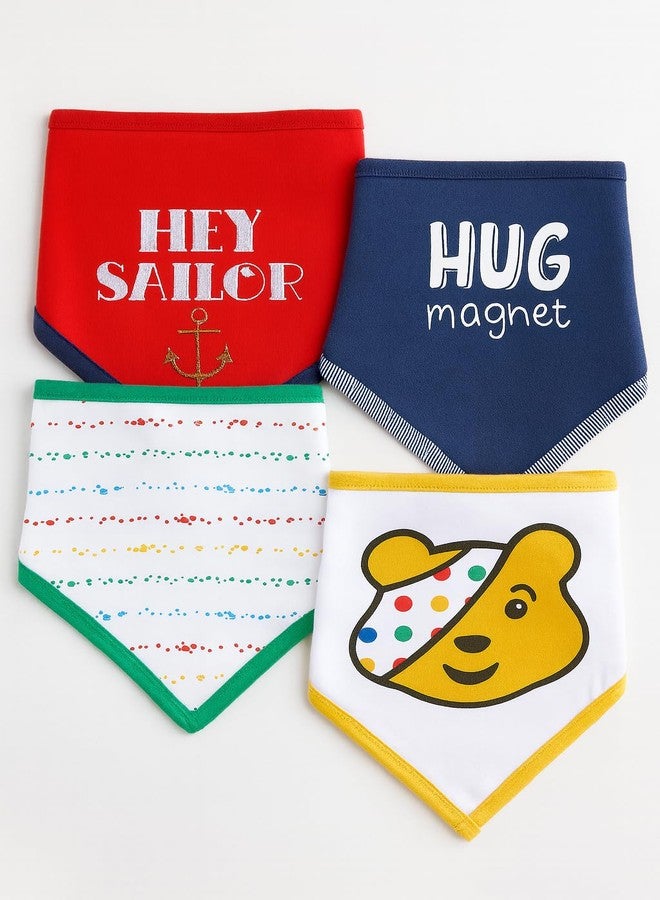 TuddyBuddy Colorful Bandana Drool Bibs for 0-6 Months Baby Boy & Baby Girl, 100% Cotton Double Layer, Adjustable (Pack of 4 Bibs - Bears & Sailor, 0-6 Months) - Image 3