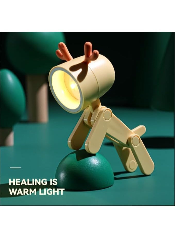 Cute Night Light - Mini LED Lamp with Movable Limbs, Warm Cozy Glow, Portable Battery Powered Desk & Bedside Light - Image 5
