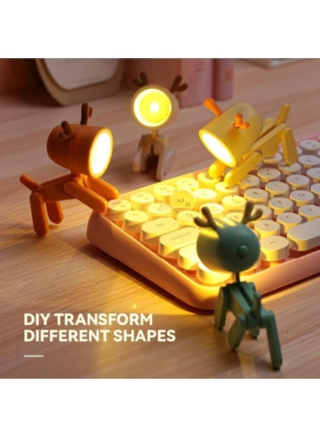 Cute Night Light - Mini LED Lamp with Movable Limbs, Warm Cozy Glow, Portable Battery Powered Desk & Bedside Light - Image 2