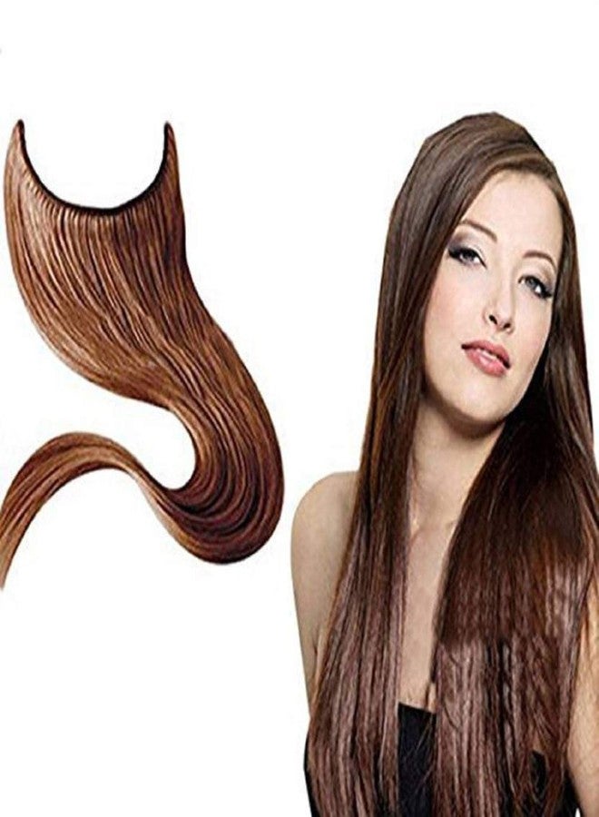 Iyaan Invisible Wire Hair Extensions with Transparent Wire - Medium Brown Pack of 1 - Image 3