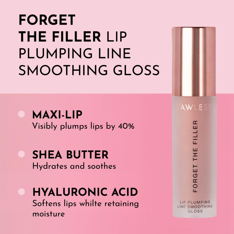 Lawless Women's Forget The Filler Lip Plumper Line Gloss, Nudie, Pink, 0.11 Fl Oz (Pack of 1) - Image 2
