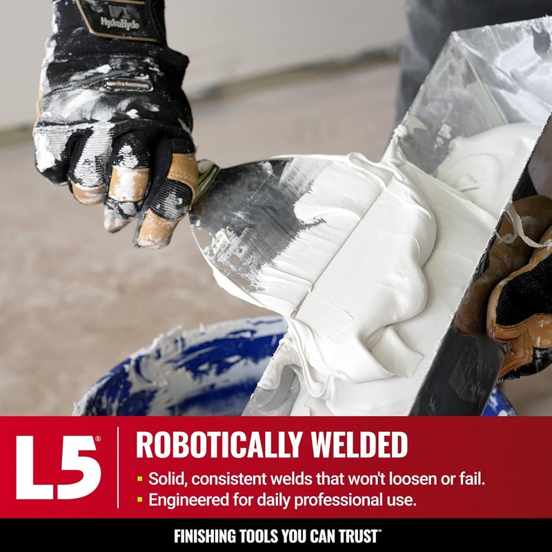 Level-5 4" All Stainless Steel Joint Knife - | Professional Grade Putty Blade, Premium Polished All-Metal, Precision Ground Edge, Ergonomic, Corrosion Resistant | 5-404 - Image 5